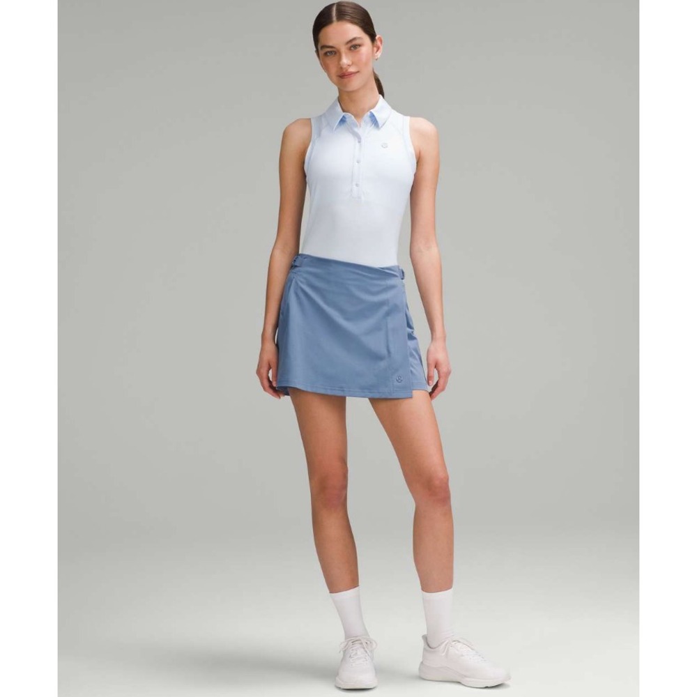 Lululemon Sz 6 Wrap Front Mid Rise Golf Skort Luxtreme Oasis Blue $98 MSRP